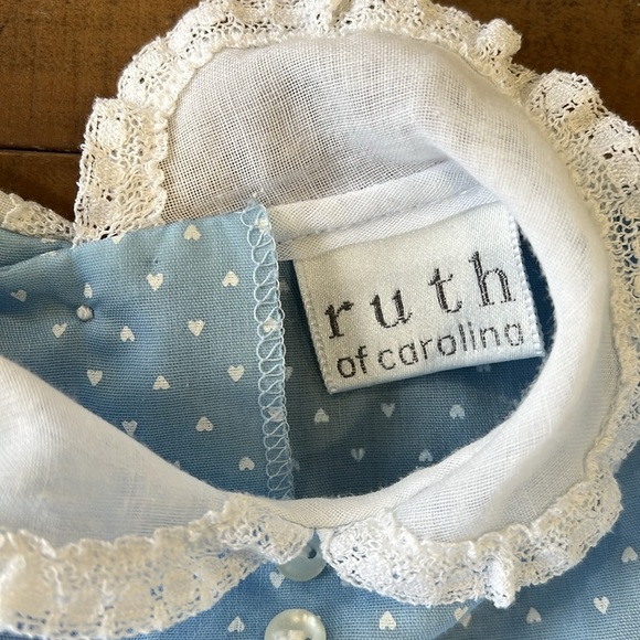 Ruth of Carolina vintage blue ditzy heart dress - Picture 3 of 7